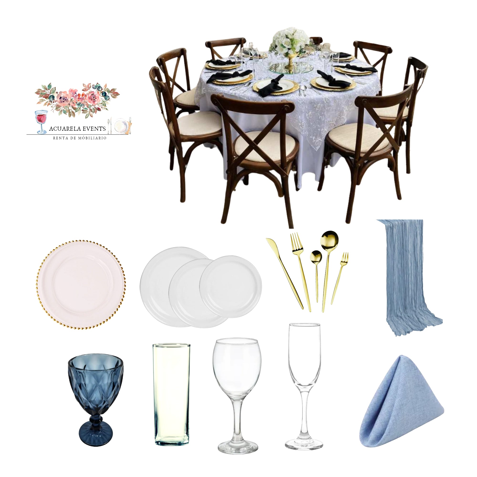 TABLE SET ELEGANT COMPLETE 2 (10 Pers)