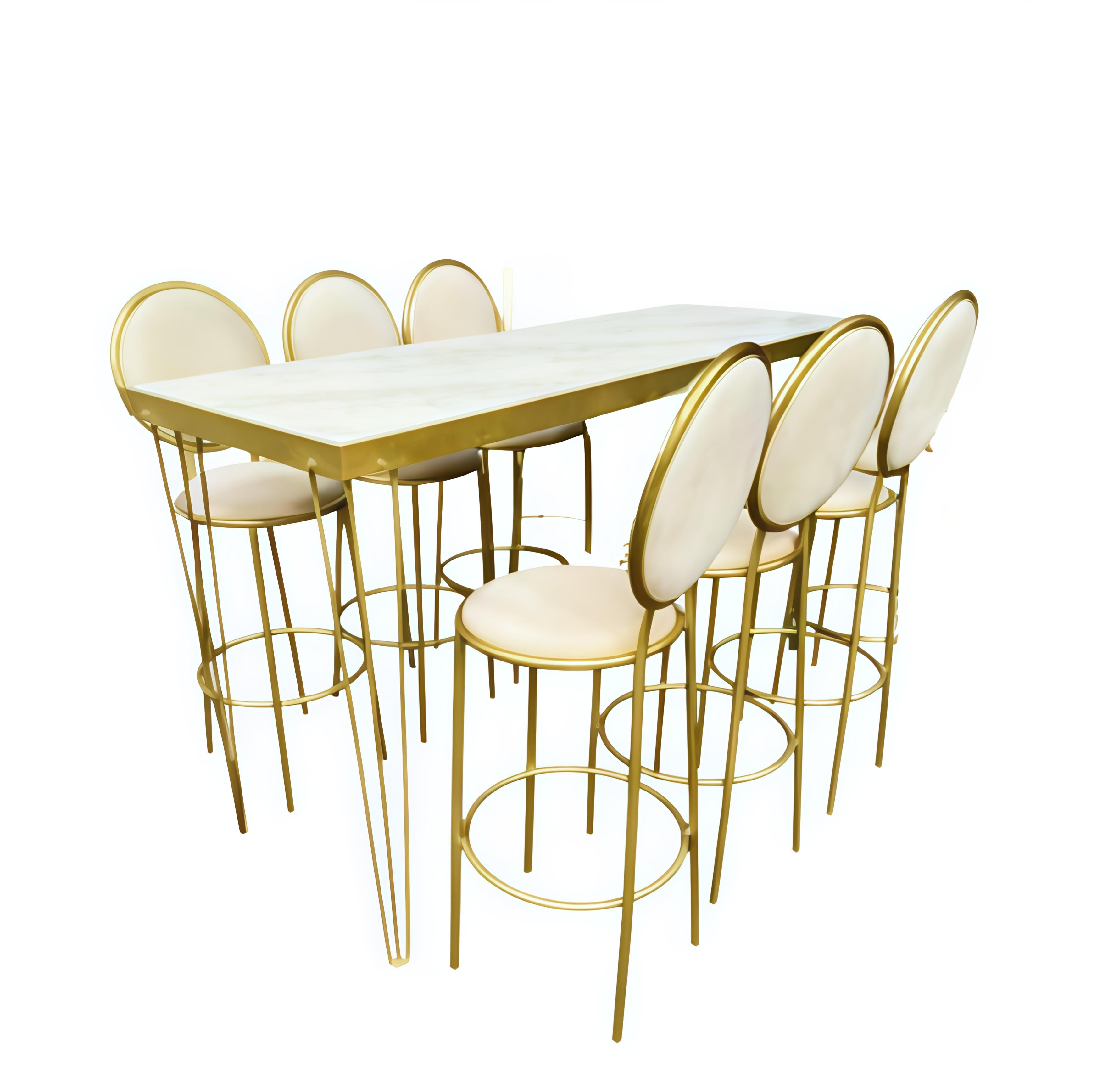 PERIQUERA TIPO MARMOL CON 6 BANCOS CLOE