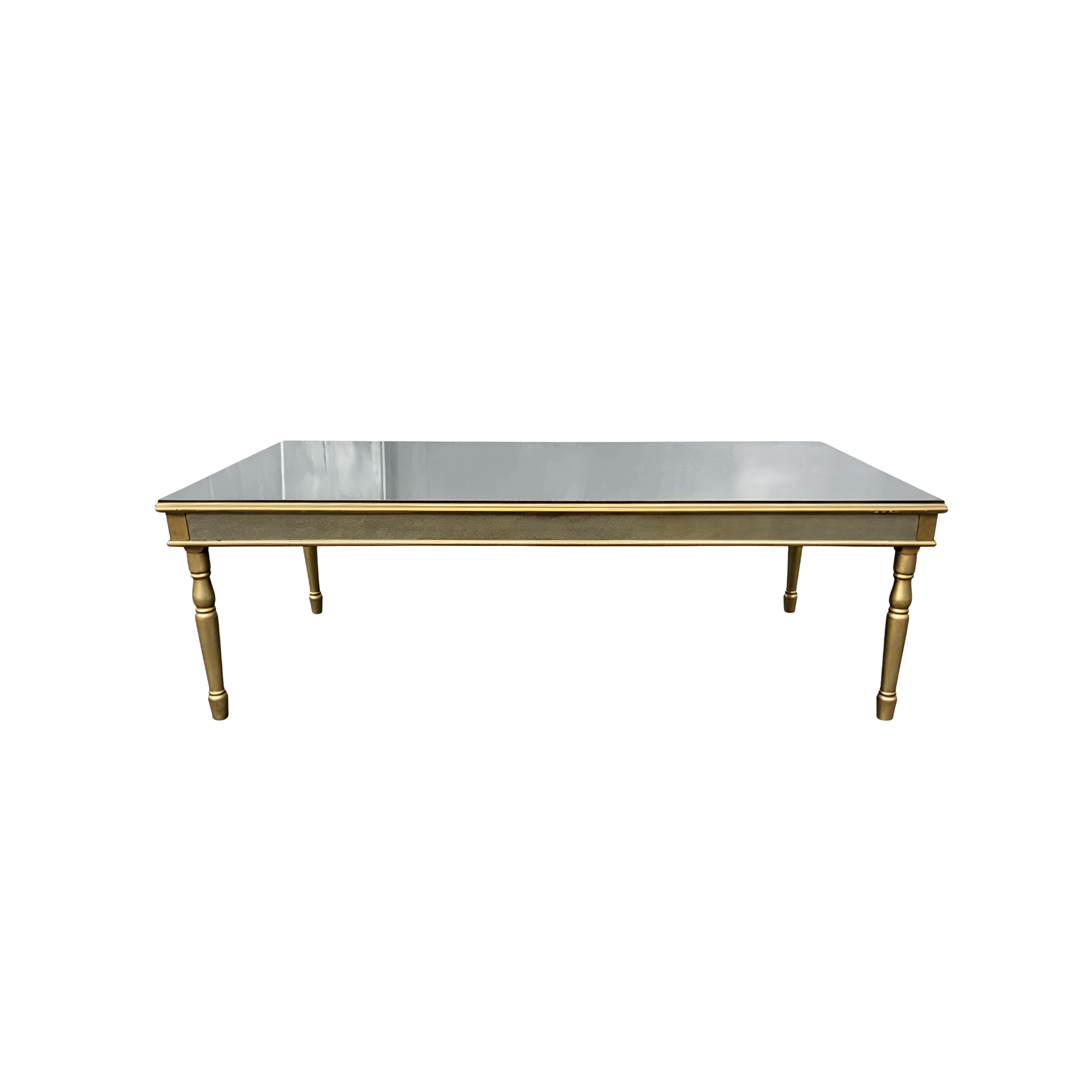 Mesa Rectangular Madera Dorada Con Espejo 1.00X2.40