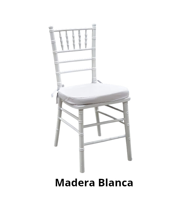 Silla Tiffany Madera Blanca