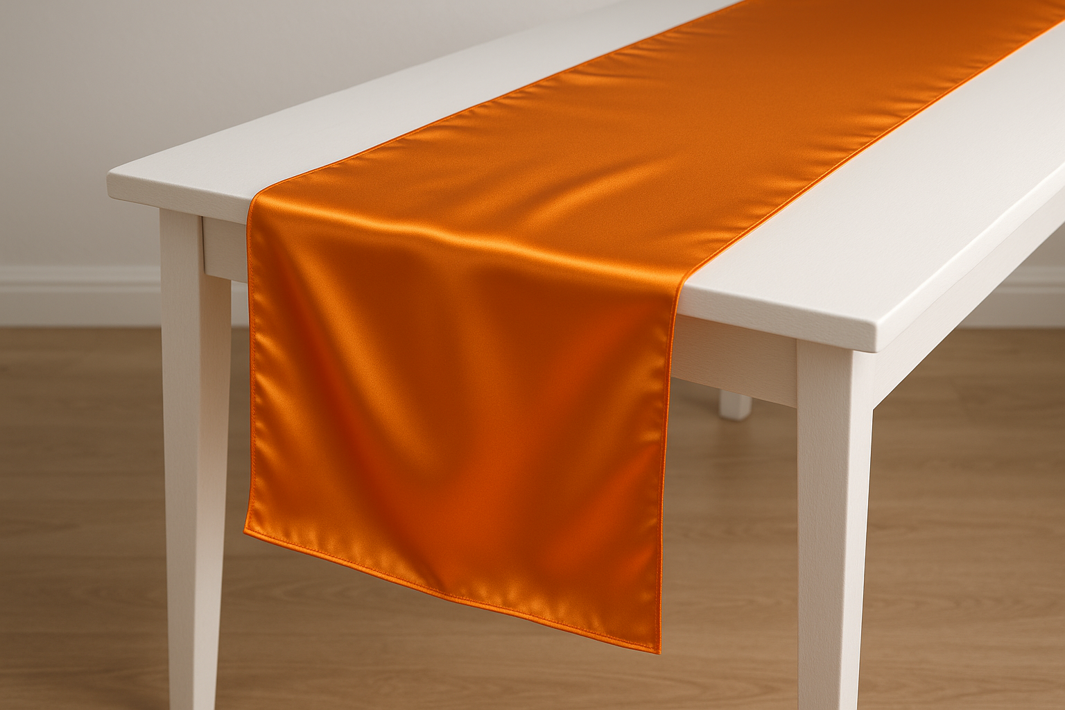 camino de mesa en tela satin naranja