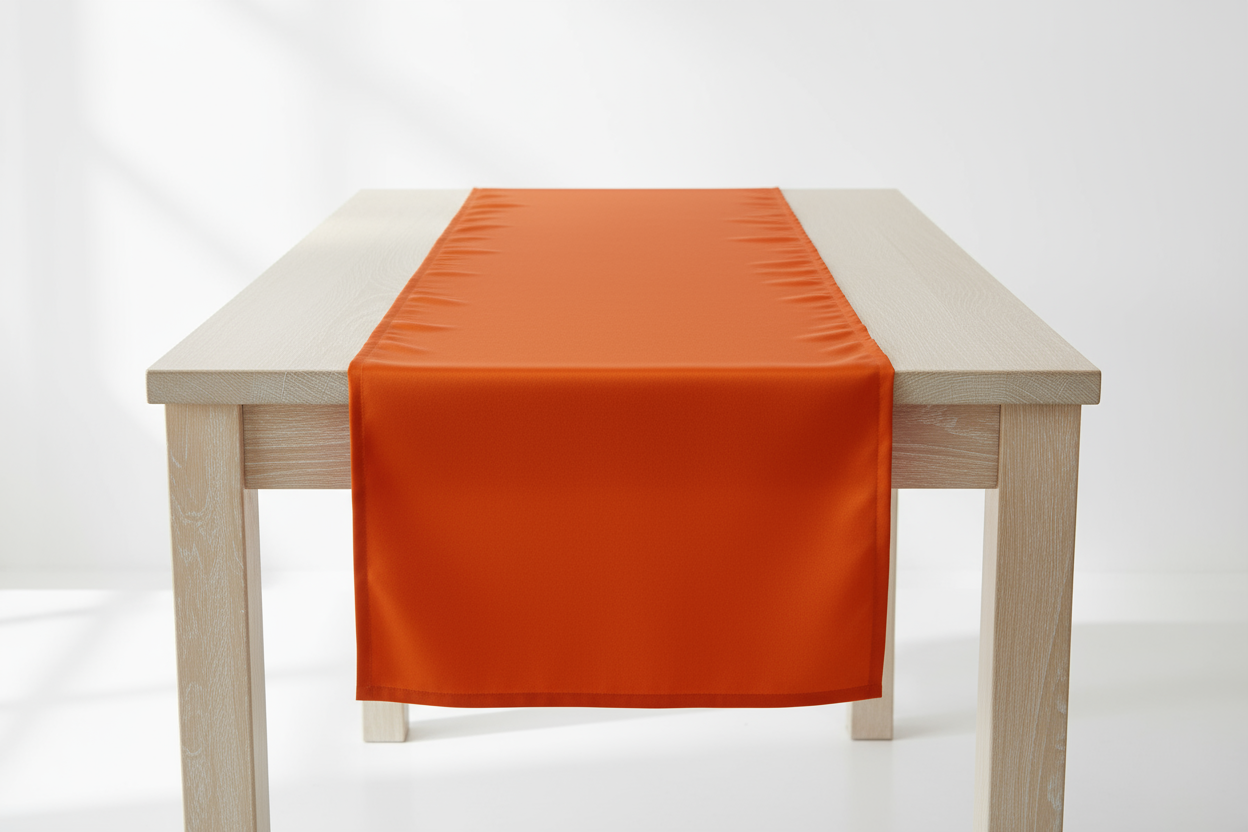 Camino de mesa liso color anaranjado