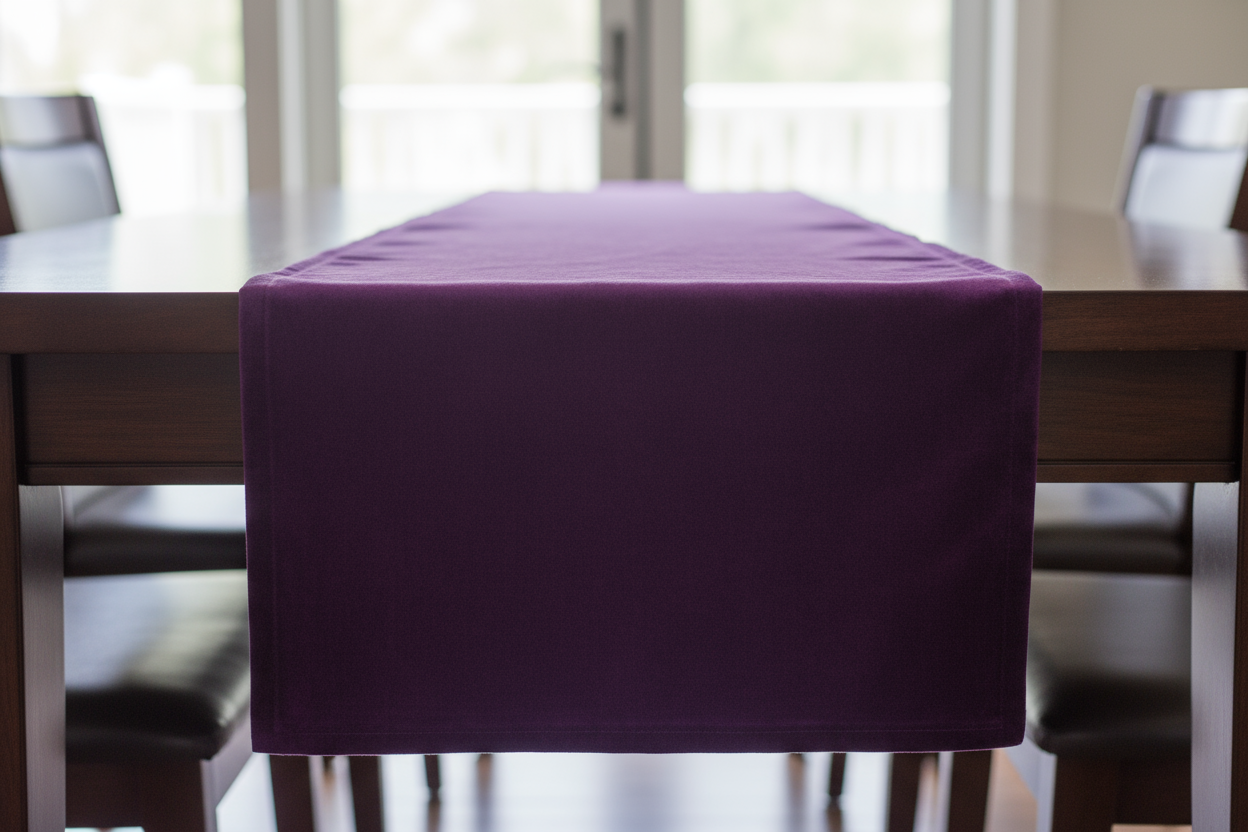 Camino de mesa liso color morado