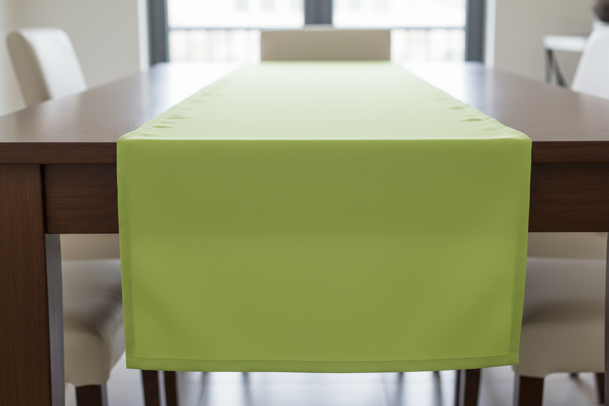 Camino de mesa liso color verde limon