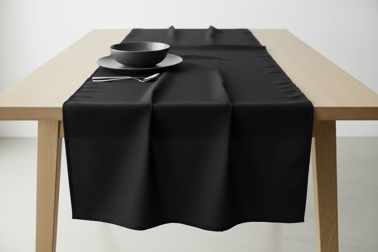 camino de mesa negro mate 