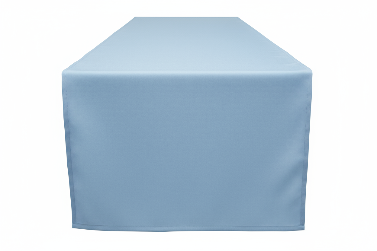 Camino de tela liso color azul cielo 