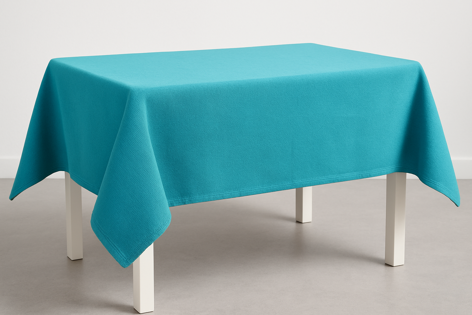 mantel rectangular corto azul turqueza