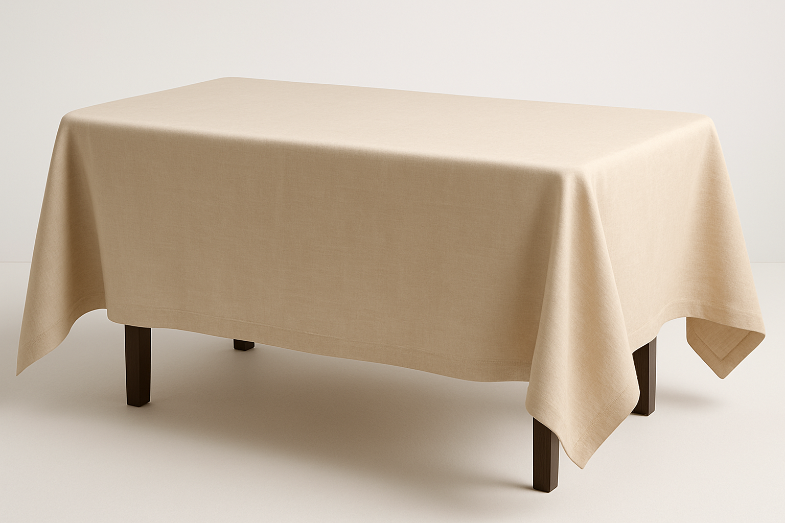 Mantel rectangular corto beige claro
