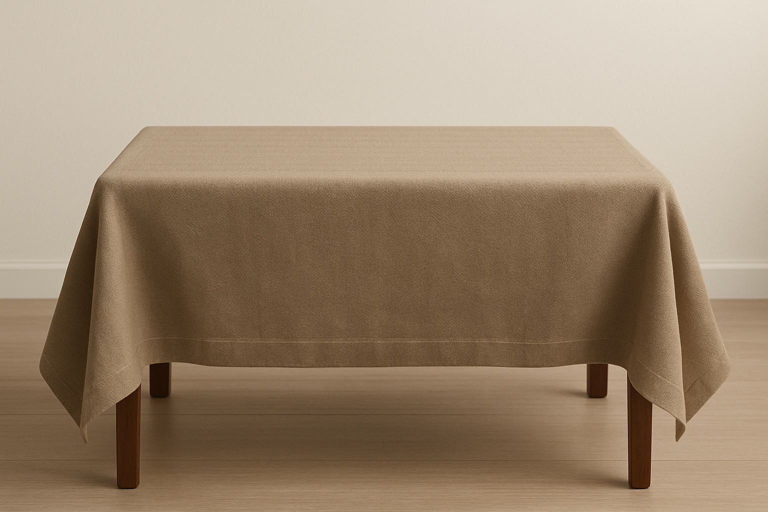 Mantel rectangular corto color beige obscuro