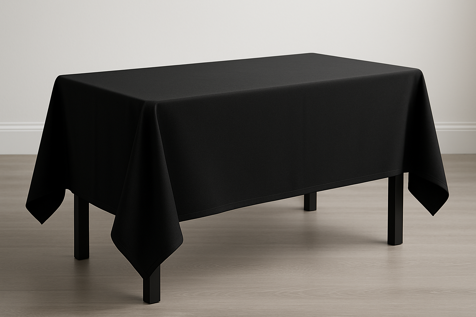 Mantel rectangular corto negro