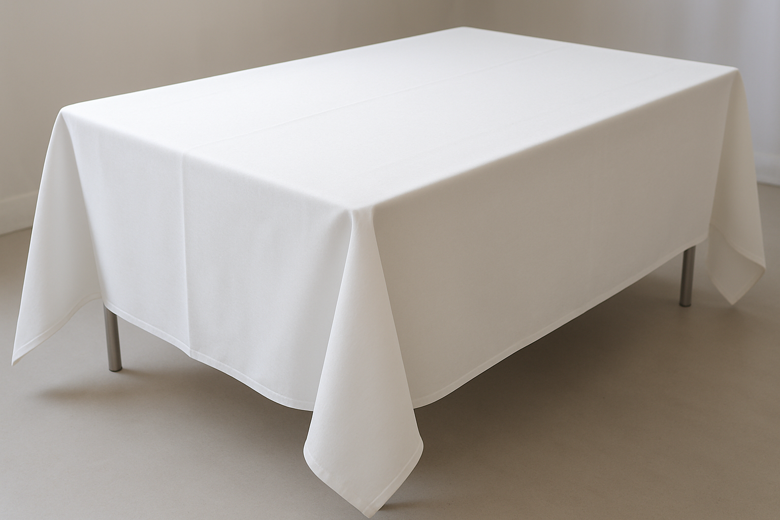 Mantel rectangular de tela color blanco