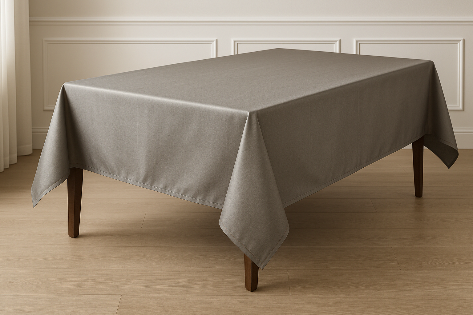 Mantel tafeta rectangular gris oxford